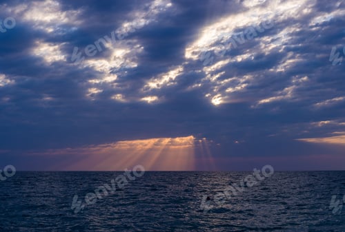 Preview: Amazing Sea Sunset, The Sun, Waves, Clouds