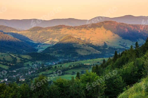Preview: Panorama View Of The Settlements On The Edge Of A Mountain