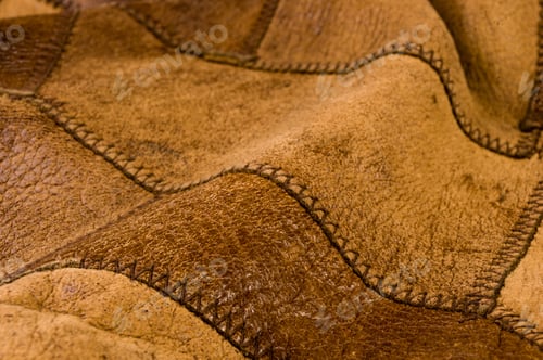Preview: Old Vintage Genuine Soft Brown Leather Texture Background, Top Layer With Pores And Scratches