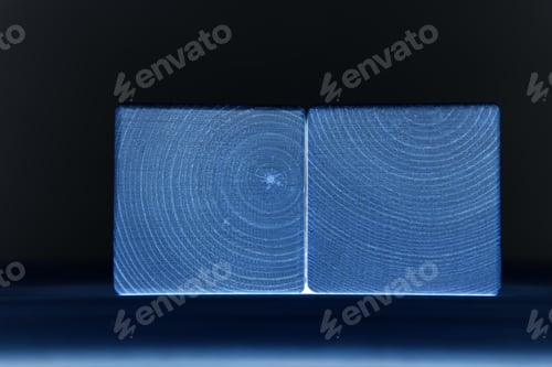 Preview: Wooden Geometrical Pieces - Details And Texture With Inverted Colors