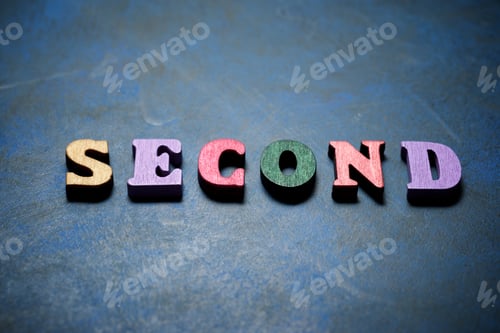Preview: Second Word On A Blue Table.