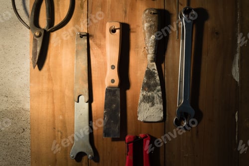 Preview: Hand Tool Background. Industrial Background. Bricolage Tools.