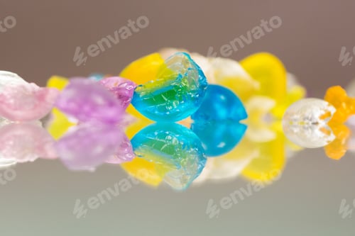 Preview: Abstract Textures And Patterns Of Broken Jelly Balls With Reflexions