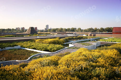 Preview: Warsaw Roof Garden - Modern City Rooftop Park In Poland.
