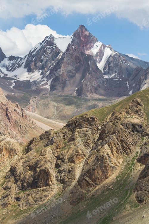 Preview: Mountain Landscape Of Fan Mountains In Summer, Tajikistan, Central Asia