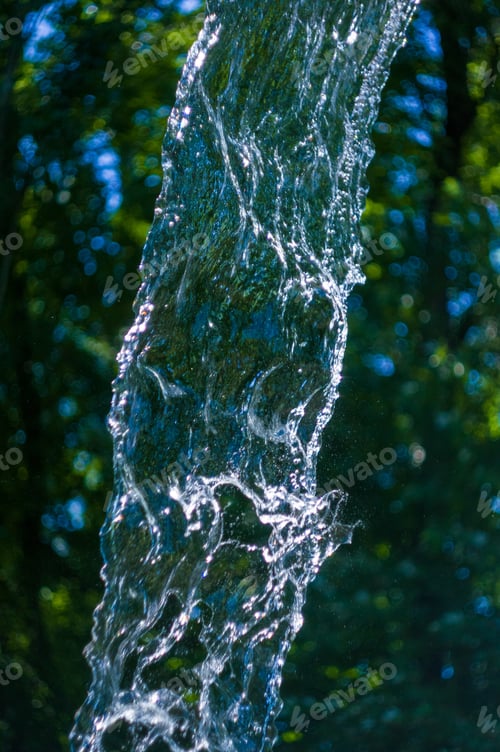 Preview: Transparent Falling Water Vertical Flows, Close Up