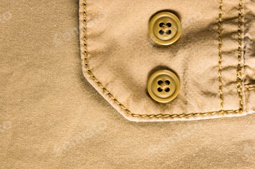 Preview: Clothing Items Stonewashed Cotton Fabric Texture With Seams, Clasps, Buttons And Rivets, Macro