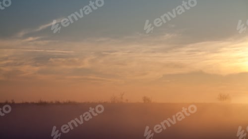 Preview: Countryside Winter Landscape At Sunset