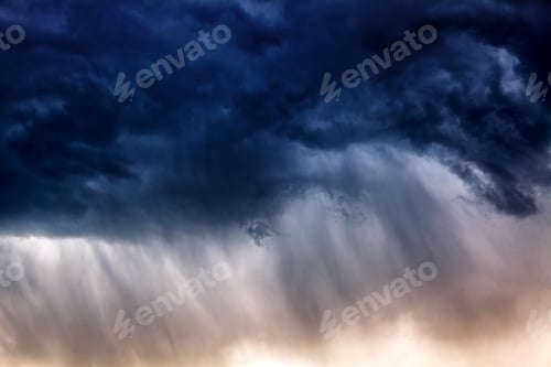 Preview: Blurred Photo Of Severe Rain And Dark And Dramatic Storm Clouds
