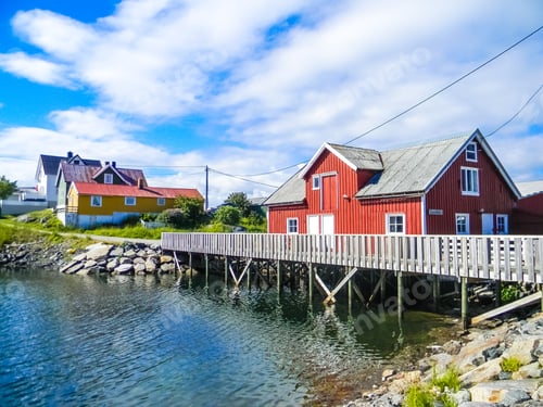 Preview: Beautiful View Of Hennigsvaer, Little Fishermen Village In The Lofoten Islands, Norway