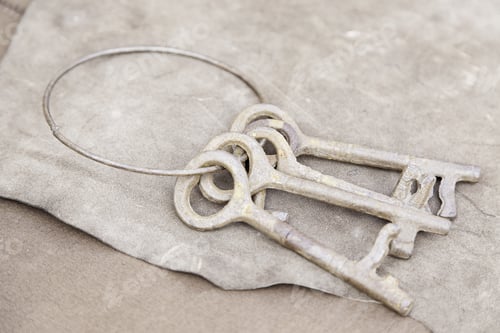 Preview: Old Metal Keys, A Detail Of Security Tools, Antiquity