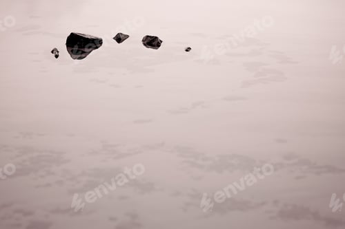 Preview: Small Boulders In A Pool Of Water Left By Receding Tide On The Porthmeor Beach At Dusk, Cornwall