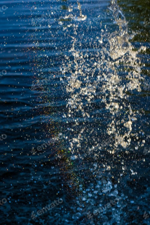Preview: Transparent Falling Water Vertical Flows, Close Up