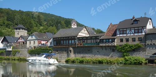 Preview: Village Of Dausenau At Lahn River,Rhineland-Palatinate,Germany