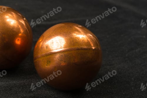 Preview: Pair Of Copper Chinese Singing Balls Baoding Of Health For Hands On Black Background