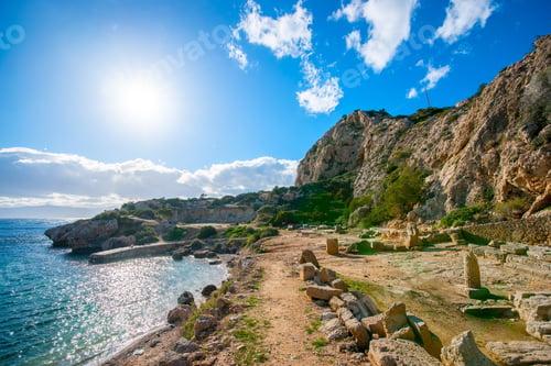 Preview: The Ancient Temple Of Hera With Seaview On The Gulf Beside The Heraion Cape Near Perachora Village