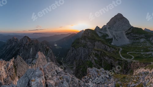 Preview: Beautiful Sunrise In The Julian Alps Below The Mangart Mountain