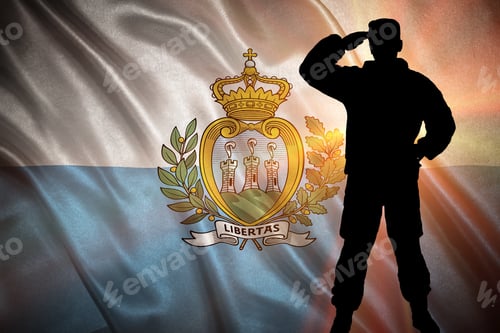 Preview: Flag With Original Proportions. Closeup Of Grunge Flag Of San Marino