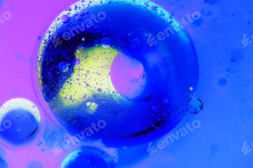 Preview: Abstract, Colorful Composition With Oil, Water And Ink And Inverted Colors