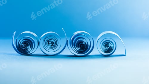 Preview: Macro, Abstract, Background Picture Of Blue Paper Spirals On Paper Background