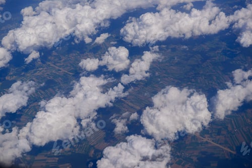 Preview: Beautiful Panoramic View From Airplane, Germany, Flying Airplane.