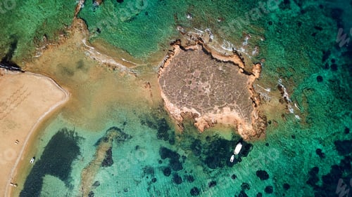 Preview: Aerial Bird'S Eye Top View Photo Taken By Drone Of Tropical Island Seascape And Sandy Beach With
