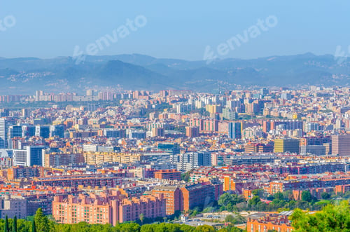 Preview: Aerial View Of Barcelona From Montjuic Castle, Spain.
