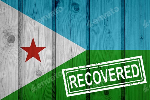 Preview: Flag Of Djibouti That Survived Or Recovered From The Infections Of Corona Virus Epidemic Or