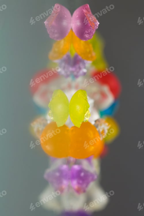 Preview: Abstract Textures And Patterns Of Broken Jelly Balls With Reflexions