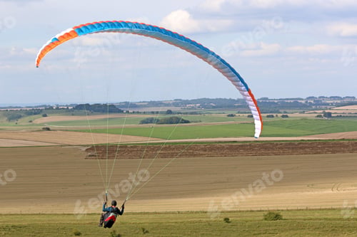 Preview: Paraglider Flying Wing At Milk Hill, Wiltshire