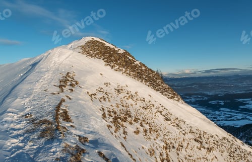 Preview: Snowy Mountains On An Early Winter Morning. Photograph Was Taken In Slovenia On The Border With