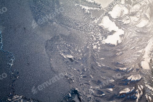 Preview: Ice Flowers On Glass - Texture And Background. High Resolution And Sharp, Beautiful Details