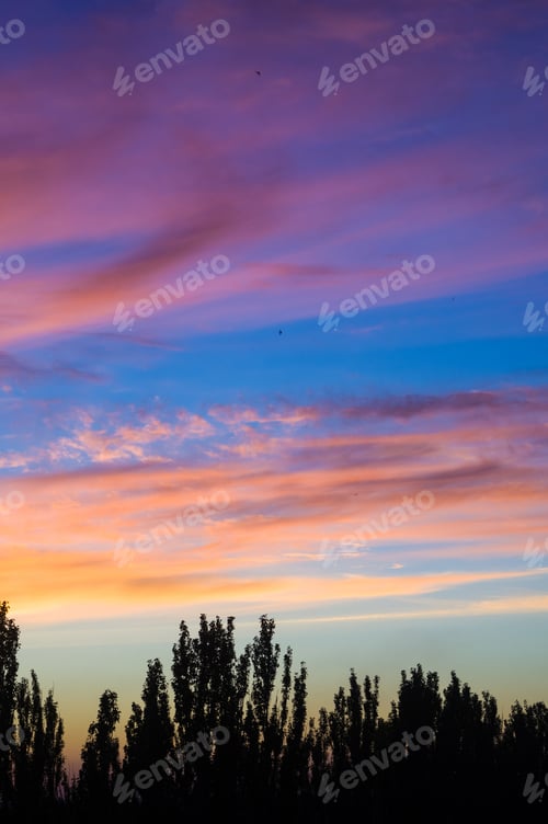 Preview: Landscape With Dramatic Light - Beautiful Golden Sunset With Saturated Sky And Clouds.