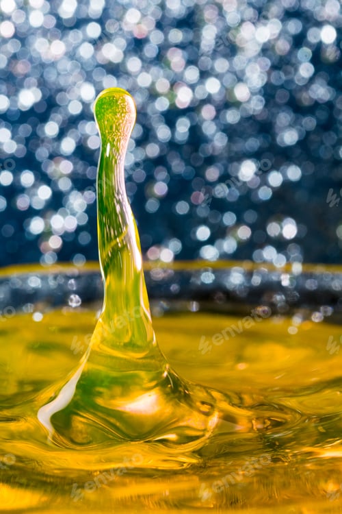 Preview: Abstract, Colorful Composition With Small Bokeh Lights, Water Drops And Water Texture. Can Be Used