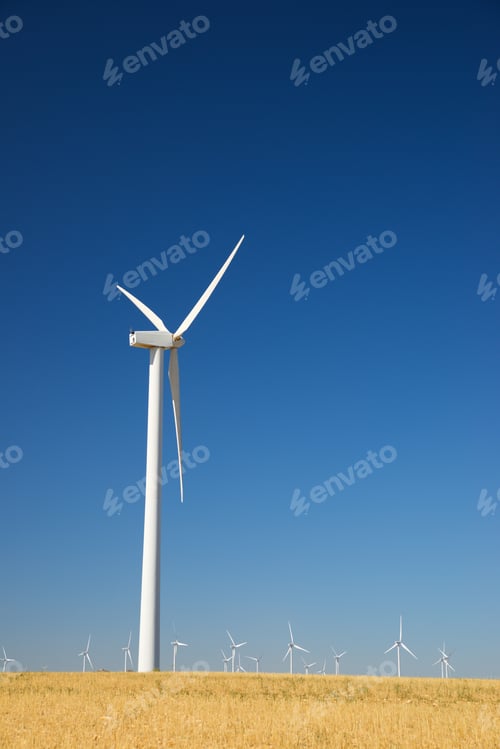 Preview: Windmills For Electric Power Production, Zaragoza Province, Aragon, Spain.
