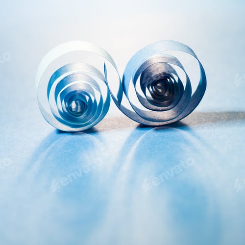 Preview: Macro, Abstract, Background Picture Of Blue Paper Spirals On Paper Background