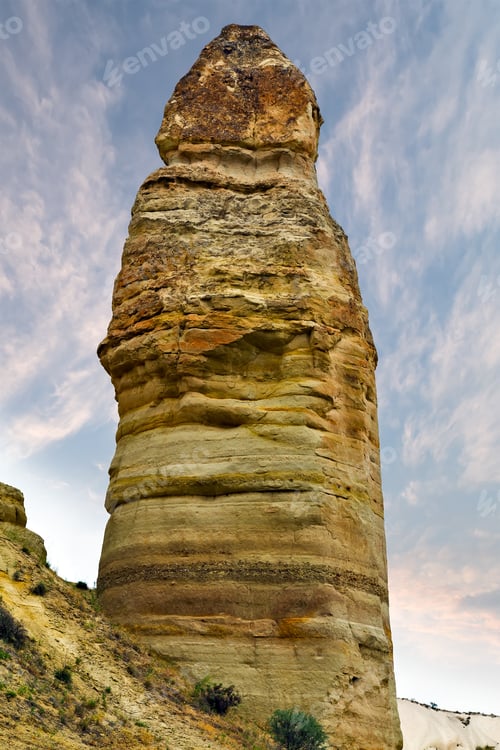 Preview: Rock Volcanic Formations Stone Columns, Mountain Love Valley Landscape, Turkey, Cappadocia. Goreme