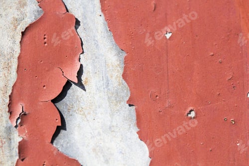 Preview: Metallic Surface With Peeled Paint - Texture And Background