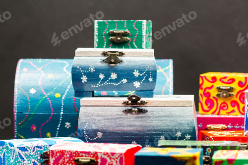 Preview: Painted, Wooden Small Boxes For Multiple Purposes