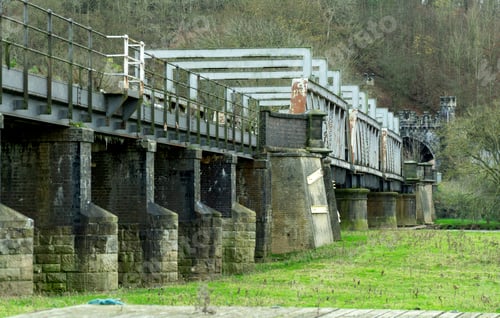 Preview: Steel Railway Bridge Crossing A River