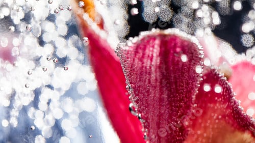 Preview: Abstract Underwater Composition With Blurry Orchid Petals, Bubbles And Light