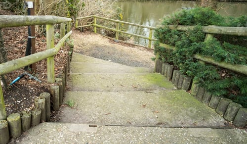 Preview: Wide Outdoor Concrete Steps Descending