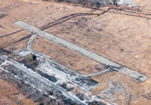 Preview: Aerial View Over The Abandoned Airfield