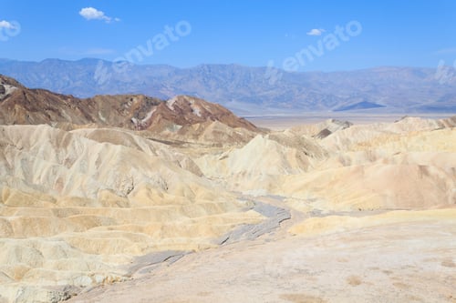 Preview: View From Zabriskie Point, California, Usa. Desert Panorama. Geological Formations.