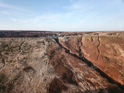 Preview: Aerial View Looking Towards The Northern Rim Of Haigh Clough, Kirklees, West Yorkshire, Uk