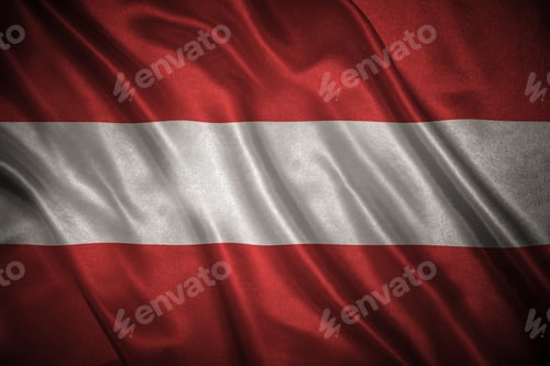 Preview: Closeup Of Grunge Flag Of Austria. Flag With Original Proportions