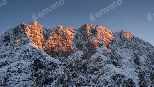 Preview: Sunset In The Mountain Landscape At Slemenova Spica In Triglav National Park.