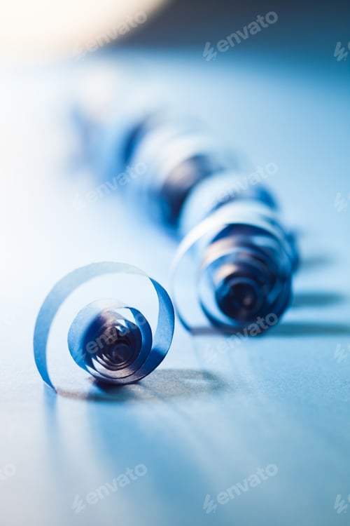 Preview: Macro, Abstract, Background Picture Of Blue Paper Spirals On Paper Background