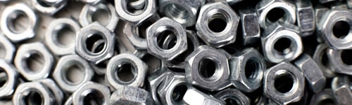 Preview: Banner Of Metal Nuts Background. Macro. Working Tools Fixing Elements
