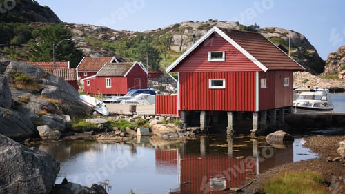 Preview: Norway - Skjernoy Island In The Region Of Vest-Agder. Small Fishing Town - Dyrstad (Also Known As